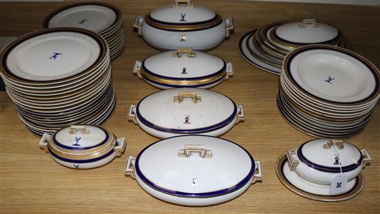 An extensive dinner service, crested